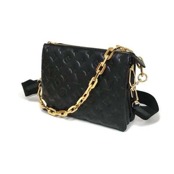 Louis Vuitton Coussin PM 2 Way Chain Shoulder Bag Leather Monogram Noir Black - Picture 2 of 7